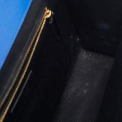 Saint Laurent Blue Chevron Leather Large Monogram Envelope Shoulder Bag