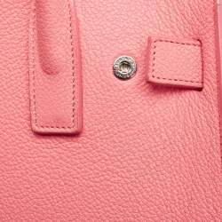 مملوكة مسبقًا Saint Laurent Dark Pink Leather Nano Classic Sac De Jour Tote