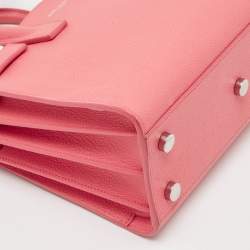 مملوكة مسبقًا Saint Laurent Dark Pink Leather Nano Classic Sac De Jour Tote