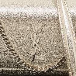 Saint Laurent Gold Textured Leather Mini Sunset Chain Bag