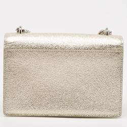 Saint Laurent Gold Textured Leather Mini Sunset Chain Bag