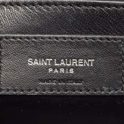 مملوكة مسبقًا Saint Laurent Black Croc Embossed Leather Small Kate Tassel Shoulder Bag