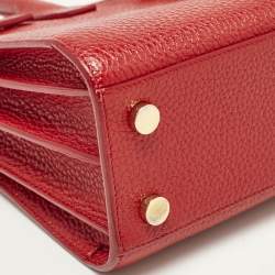 Pre Owned Saint Laurent Red Leather Nano Classic Sac De Jour Tote