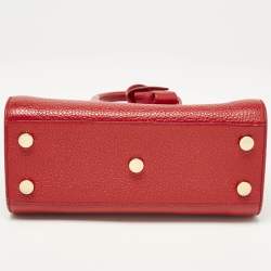 Pre Owned Saint Laurent Red Leather Nano Classic Sac De Jour Tote