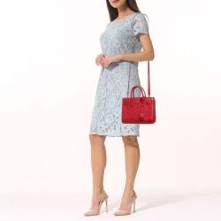 Pre Owned Saint Laurent Red Leather Nano Classic Sac De Jour Tote