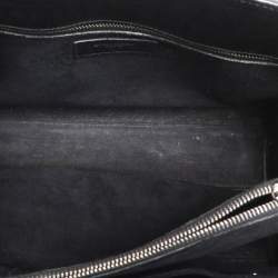Saint Laurent Black Croc Embossed Leather Small Classic Sac De Jour Tote