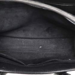 Saint Laurent Black Croc Embossed Leather Small Classic Sac De Jour Tote