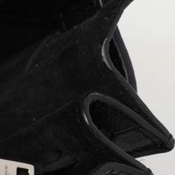 Saint Laurent Black Croc Embossed Leather Small Classic Sac De Jour Tote