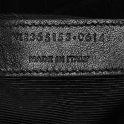 Saint Laurent Black Croc Embossed Leather Small Classic Sac De Jour Tote