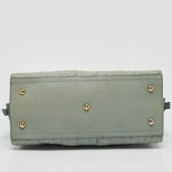 Yves Saint Laurent Light Green Ostrich Leather Small Ligne Y Cabas Chyc Tote