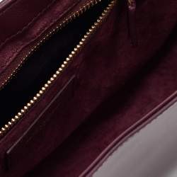 مملوكة مسبقًا Saint Laurent Burgundy Patent Leather LE 5 À 7 Shoulder Bag