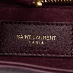 مملوكة مسبقًا Saint Laurent Burgundy Patent Leather LE 5 À 7 Shoulder Bag