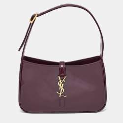 مملوكة مسبقًا Saint Laurent Burgundy Patent Leather LE 5 À 7 Shoulder Bag