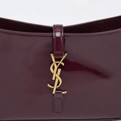 مملوكة مسبقًا Saint Laurent Burgundy Patent Leather LE 5 À 7 Shoulder Bag