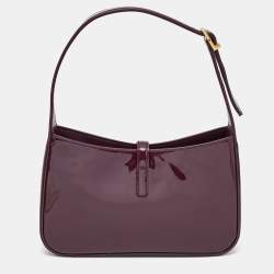 مملوكة مسبقًا Saint Laurent Burgundy Patent Leather LE 5 À 7 Shoulder Bag