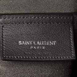 Saint Laurent Grey Leather Fringe E/W Shopping Tote