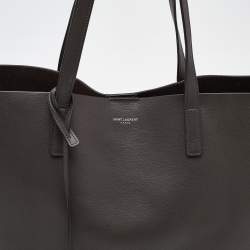 Saint Laurent Grey Leather Fringe E/W Shopping Tote