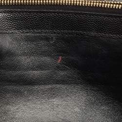 Pre Owned Saint Laurent Black Matelassé Leather Monogram Wallet on Chain