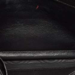 Pre Owned Saint Laurent Black Matelassé Leather Monogram Wallet on Chain