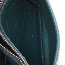 Saint Laurent Paris Green Croc Embossed Leather Sunset Crossbody Bag