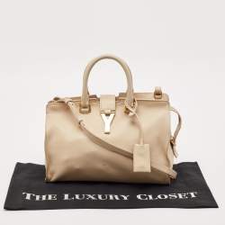 Saint Laurent Beige Leather Small Cabas Chyc Tote