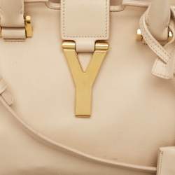 Saint Laurent Beige Leather Small Cabas Chyc Tote