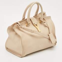 Saint Laurent Beige Leather Small Cabas Chyc Tote