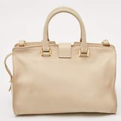Saint Laurent Beige Leather Small Cabas Chyc Tote