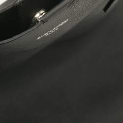 Saint Laurent Black Leather Fringe Large Shopper Tote