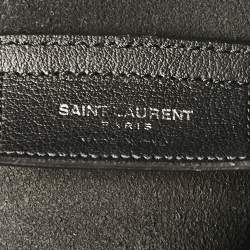 Saint Laurent Black Leather Fringe Large Shopper Tote