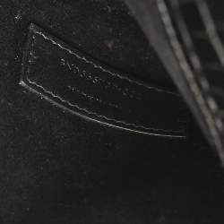 Pre Owned Saint Laurent Black Croc Embossed Leather Uptown Clutch