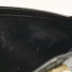 Pre Owned Saint Laurent Black Croc Embossed Leather Uptown Clutch