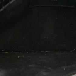 Pre Owned Saint Laurent Black Croc Embossed Leather Uptown Clutch