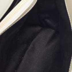 Pre Owned Saint Laurent White Matelassé Leather Small Loulou Shoulder Bag