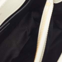 Pre Owned Saint Laurent White Matelassé Leather Small Loulou Shoulder Bag