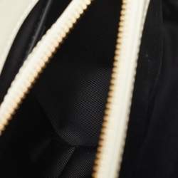 Pre Owned Saint Laurent White Matelassé Leather Small Loulou Shoulder Bag