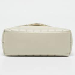 Pre Owned Saint Laurent White Matelassé Leather Small Loulou Shoulder Bag