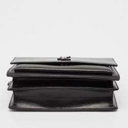 Saint Laurent Black Leather Medium Sunset Chain Shoulder Bag