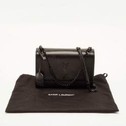 Saint Laurent Black Leather Medium Sunset Chain Shoulder Bag