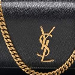 مملوكة مسبقًا Saint Laurent Black Leather Medium Sunset Flap Shoulder Bag