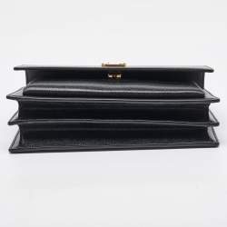 مملوكة مسبقًا Saint Laurent Black Leather Medium Sunset Flap Shoulder Bag