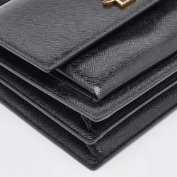 مملوكة مسبقًا Saint Laurent Black Leather Medium Sunset Flap Shoulder Bag