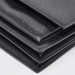 مملوكة مسبقًا Saint Laurent Black Leather Medium Sunset Flap Shoulder Bag