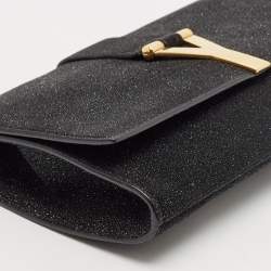 Saint Laurent Textured Suede Y Line Clutch