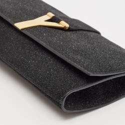 Saint Laurent Textured Suede Y Line Clutch