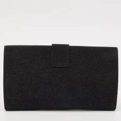 Saint Laurent Textured Suede Y Line Clutch