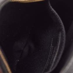 Pre Owned Saint Laurent Black Quilted Leather Monogram Round Chain Bag