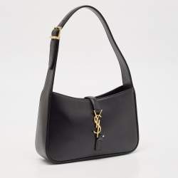 Saint Laurent Black Leather LE 5 À 7 Shoulder Bag