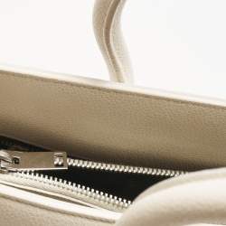 Saint Laurent Off White Leather Small Classic Sac De Jour Tote