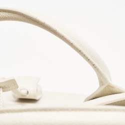 Saint Laurent Off White Leather Small Classic Sac De Jour Tote
